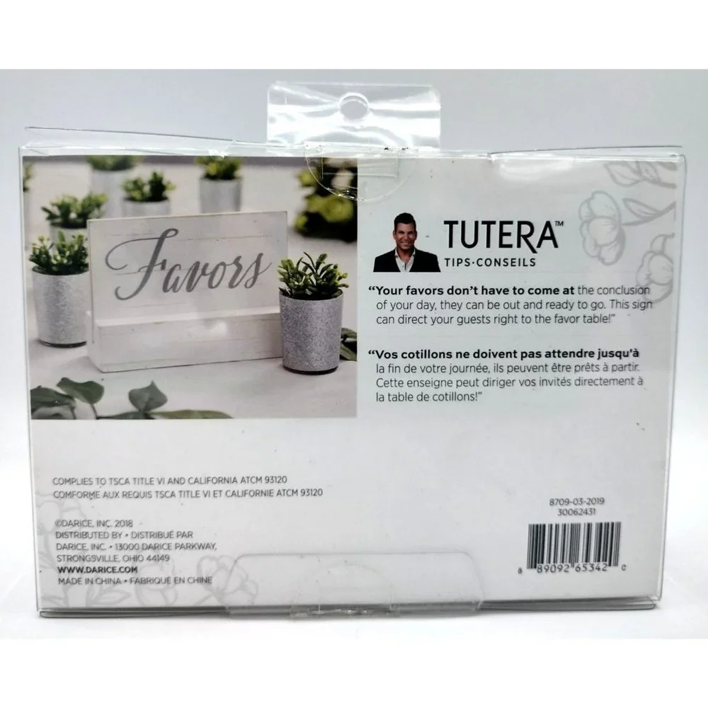 Wedding Reception Favor Sign Wooden & Silver Table Decoration David Tutera